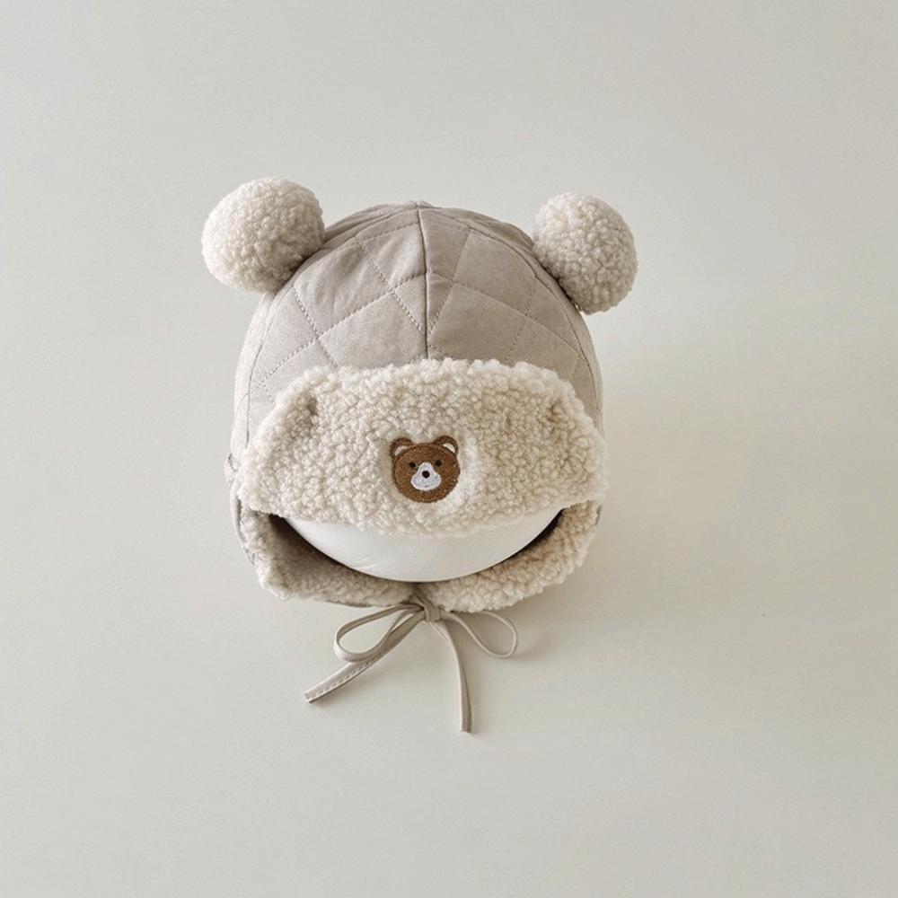 

Lamb Fleece Baby Cap Ear Protection Bomber Hat New Toddler Earmuffs Beanie хакі