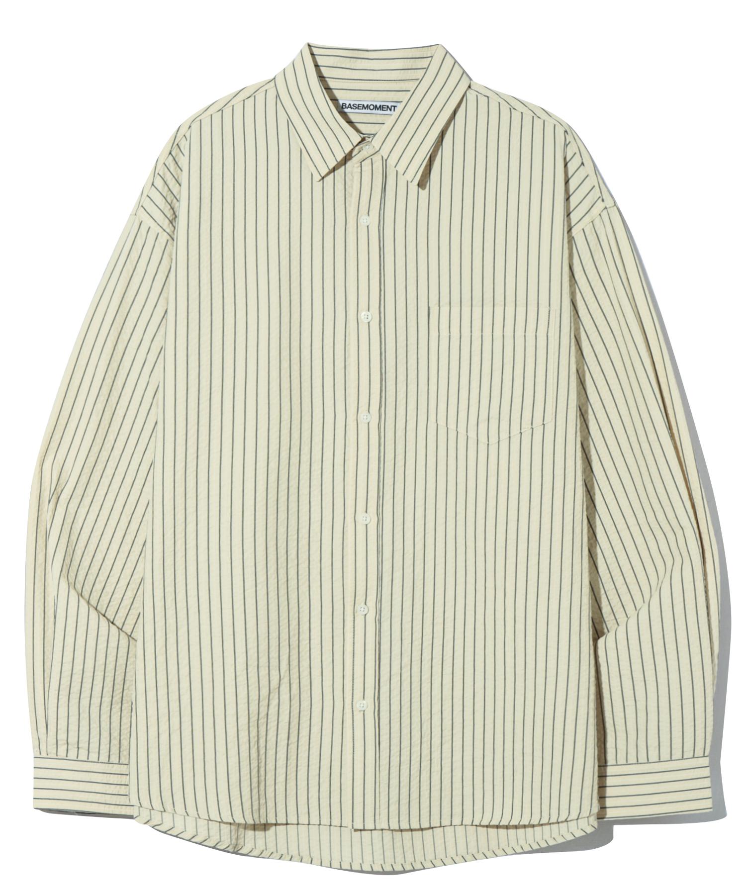 Base Moment Resort Striped Shirt Cream Beige Cream Begie/L