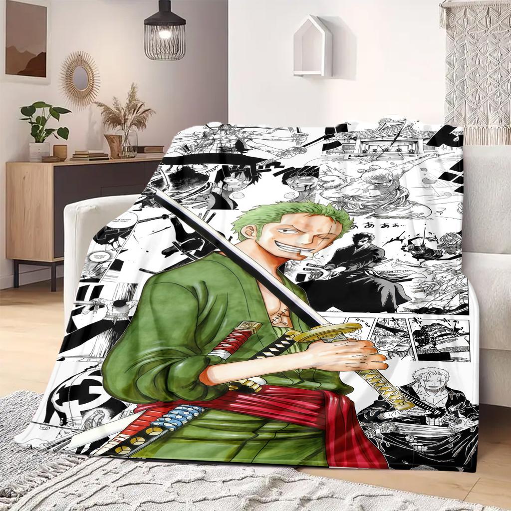 Roronoa Zoro Print Blanket Warm Comfortable Flannel Blanket Suitable for Bedrooms,Sofas, Beds,Chairs,Travel -QIAO121