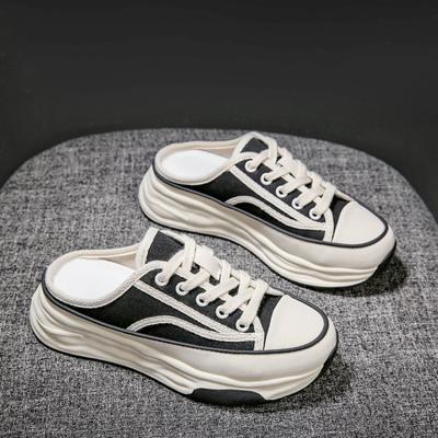 Scarpe Dad estive nuove per studentesse con plateau scarpe sportive borsa casual da donna tela mezza ciabatta