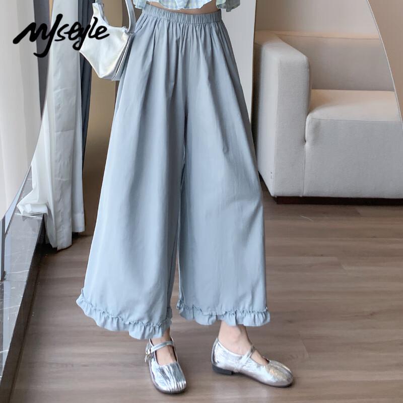 

Женские брюки MJ STYLE с высокой посадкой, свободные, укороченные, с широкими штанинами S