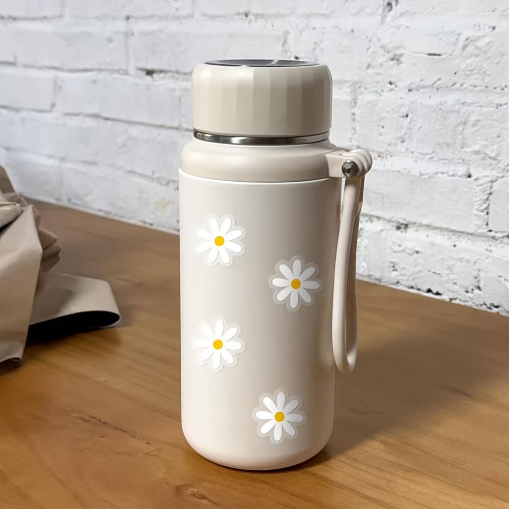 5 Sheets Cute Daisy Stickers, Featuring White And Golden Flower Patterns, Perfect for Decorating Phones, Laptops, Water Bottles