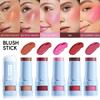 2-in-1 SPF Sunscreen Blush Stick, Jelly Texture Rotating Cheek Tint Natural Glow Finish, Waterproof and Sweatproof  Blush Stick Portable Makeup