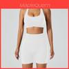 Yoga Outfit Women Seamless High Elastic Shorts Sports Bra Set With Moisture Wicking For Fitness And Running