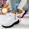 Women's snow boots fleece thickened warm outdoor waterproof women's shoes snow boots elastic mouth one pedal mountaineering boots