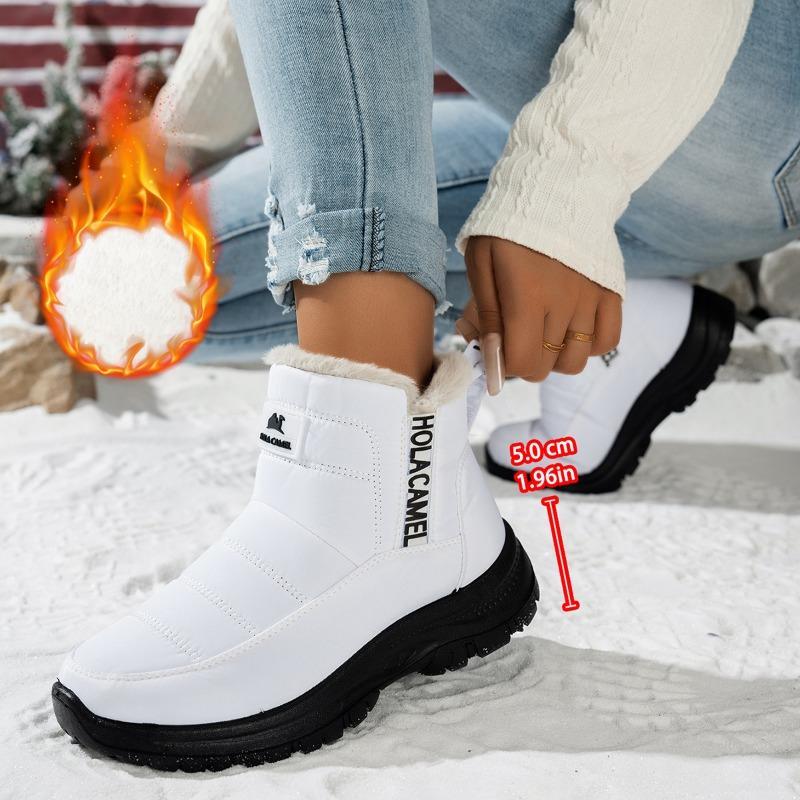 Women's snow boots fleece thickened warm outdoor waterproof women's shoes snow boots elastic mouth one pedal mountaineering boots