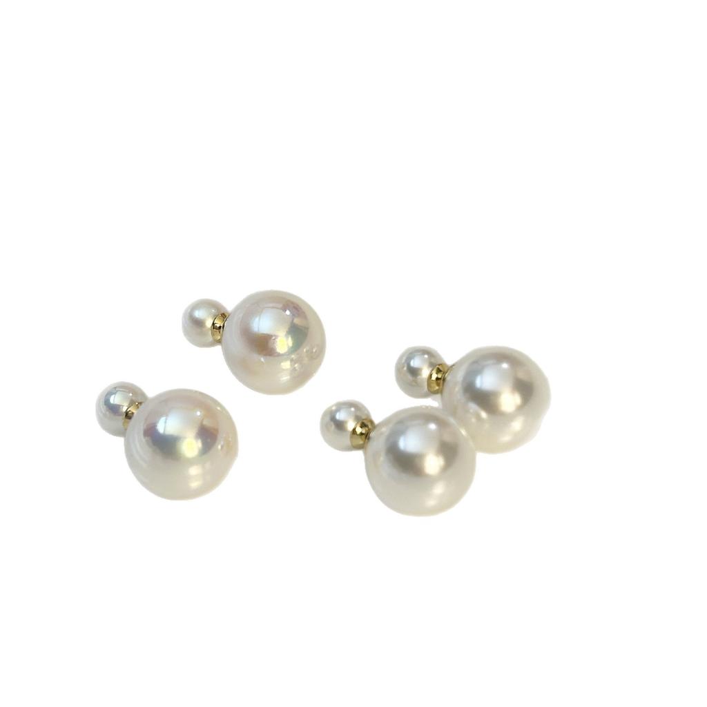 D home front and rear two wear double-sided pearl stud earrings for women with high sense of high quality and high quality stud earrings.