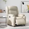 Electric Recliner Chair Cream Synthetic Leather