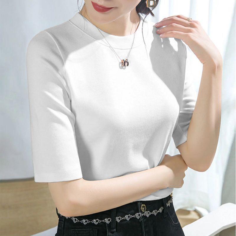 Women's All Match Everyday Elegant Burgundy Half Sleeve Top