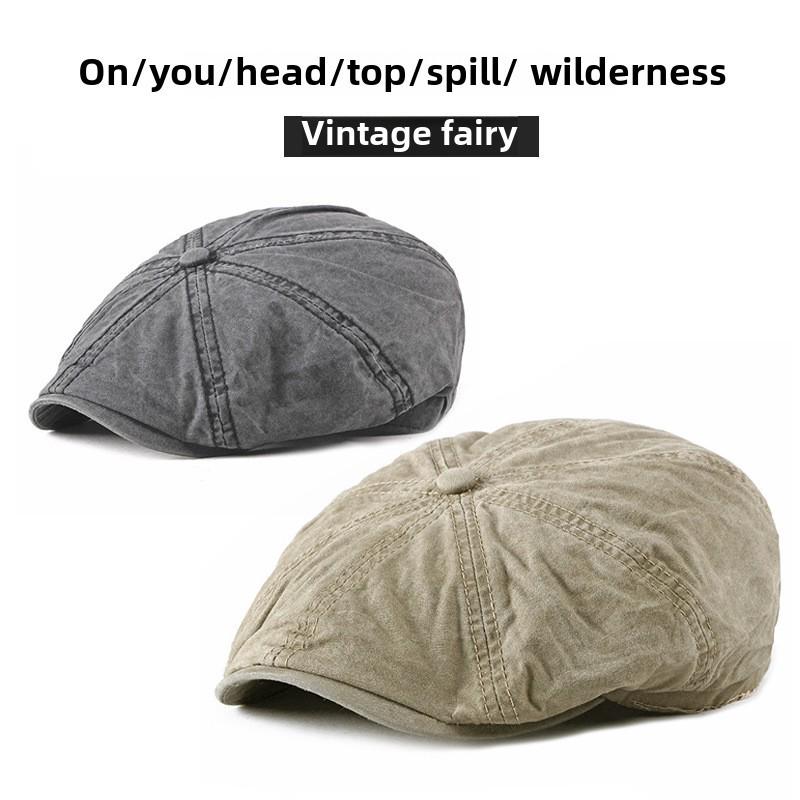 Unisex Vintage Cotton Duckbill Cap: Spring, Autumn & Winter Retro Solid Beret