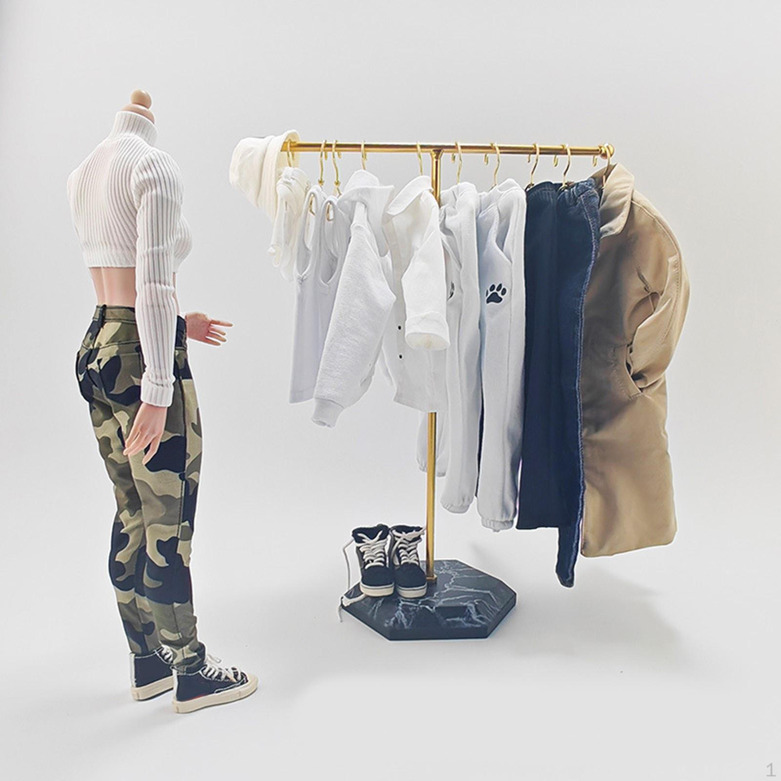 

Вешалка для одежды для кукол 1/6 масштаба, мини-одежда для фигурок с вешалкой золотой