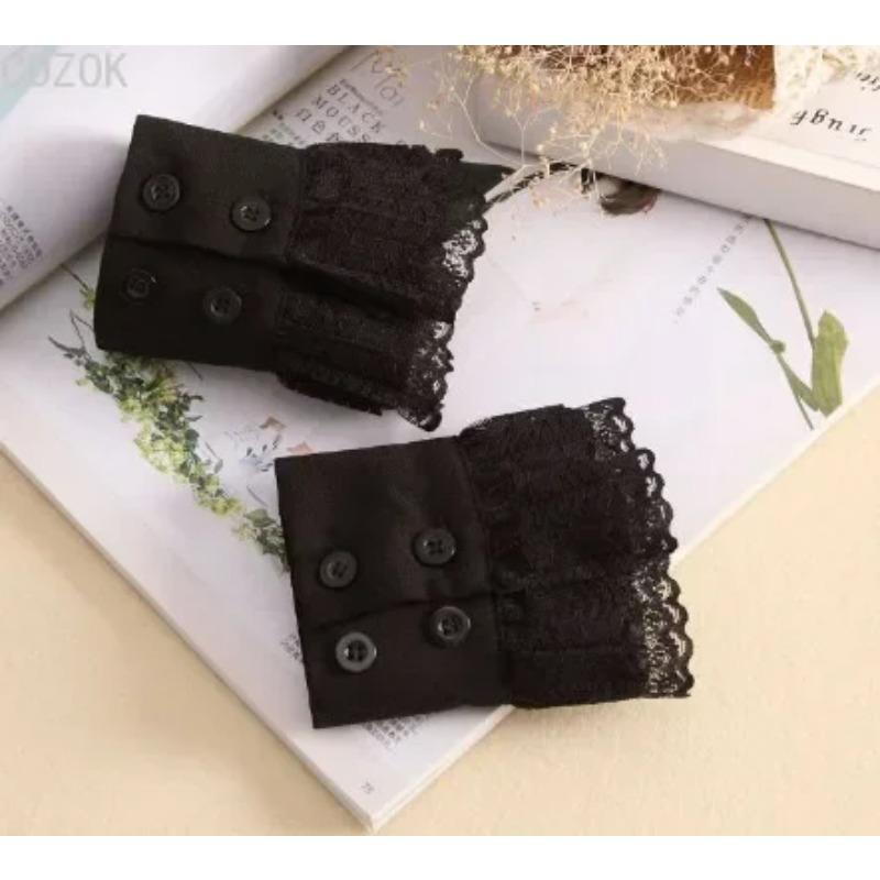 DIY Abnehmbare Manschetten Manschettenverlängerung Stickerei Spitze Gänseblümchen Falsche Ärmel Elastisch Wildes Handgelenk Plissiertes Organ Lolita Falsche Ärmel