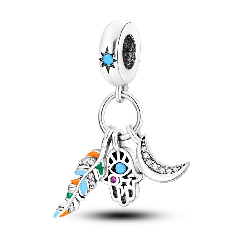 100% Rame Zircone Scintillante Occhio del Diavolo Occhio di Horus Auguri Migliori Portafortuna Perline Adatte a Braccialetti da 3 mm Gioielli Fai da Te