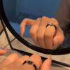 Handgefertigter Ring mit Kunstperlen in Katzenform Persönlichkeit Verkleidung Geometrische Perlen Elastischer Ring für Damen Mädchen Finger Schmuck