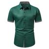Camicia a maniche corte color block da uomo Primavera Estate Camicie casual da uomo Stile semplice Top 100% Poliestere