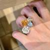 Trendy Fashion Pumpkin Open Rings For Women Dopamine Exquisite Design Daily Commuting Versatile Hand Decorations Jewelry