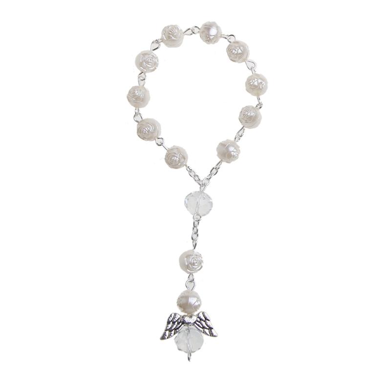 

Baptism Favors with Angels Mini Rosaries Acrylic Beads Christening Favors Communion Favors Finger Rosary 4 Colors 1
