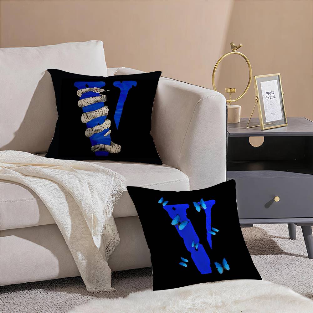 Naruto Street Culture Print Vlone Pillow Case Comfort Sofa Bed Silky elegant Invisible zipper Decorative cushion cover