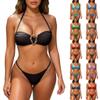 Damski dwuczęściowy modny seksowny strój kąpielowy bikini z wyjmowanymi miseczkami bez fiszbin