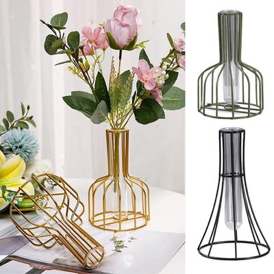Minimalist  Iron Flower Vase Metal Flower Stand Desktop Vase Hydroponic Vase Home Decoration Hollowed Out Creative Simple