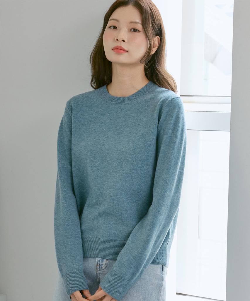 210EDIT Unisex Soft Knit Round Neck [Dark Mint]_Zz4Sw070