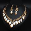 2026 European and American Exaggerated Big Gem Necklace Earrings Set Bridal Banquet Dress Accessories