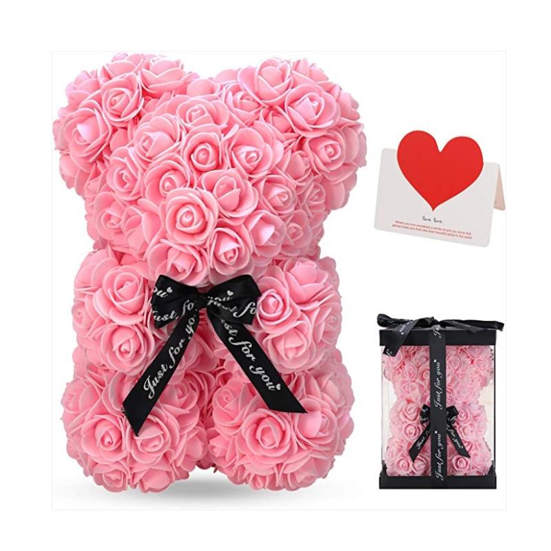 Eternal Rose Bear 25cm - Mother's Day & Valentine's Gift In Gift Box