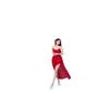 French romantic atmosphere Spice girl slim red suspender dress women's summer pure desire irregular waist dress