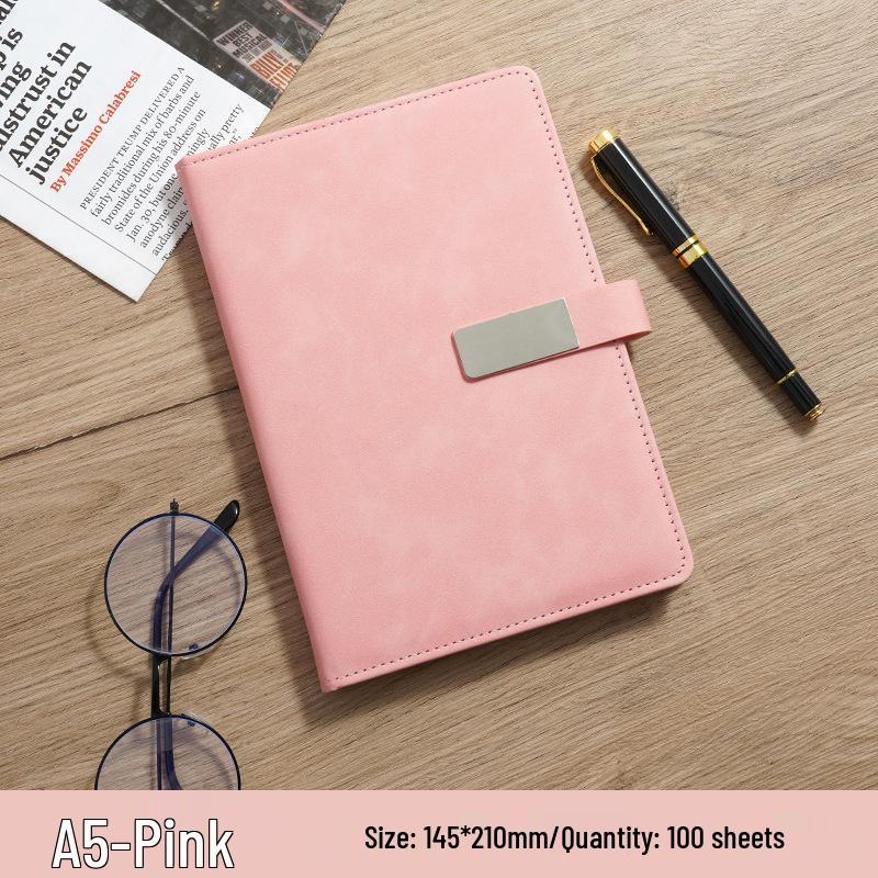 A5 Business Notebook Gift Set: Custom Leather-Feel Buckle Style Diary