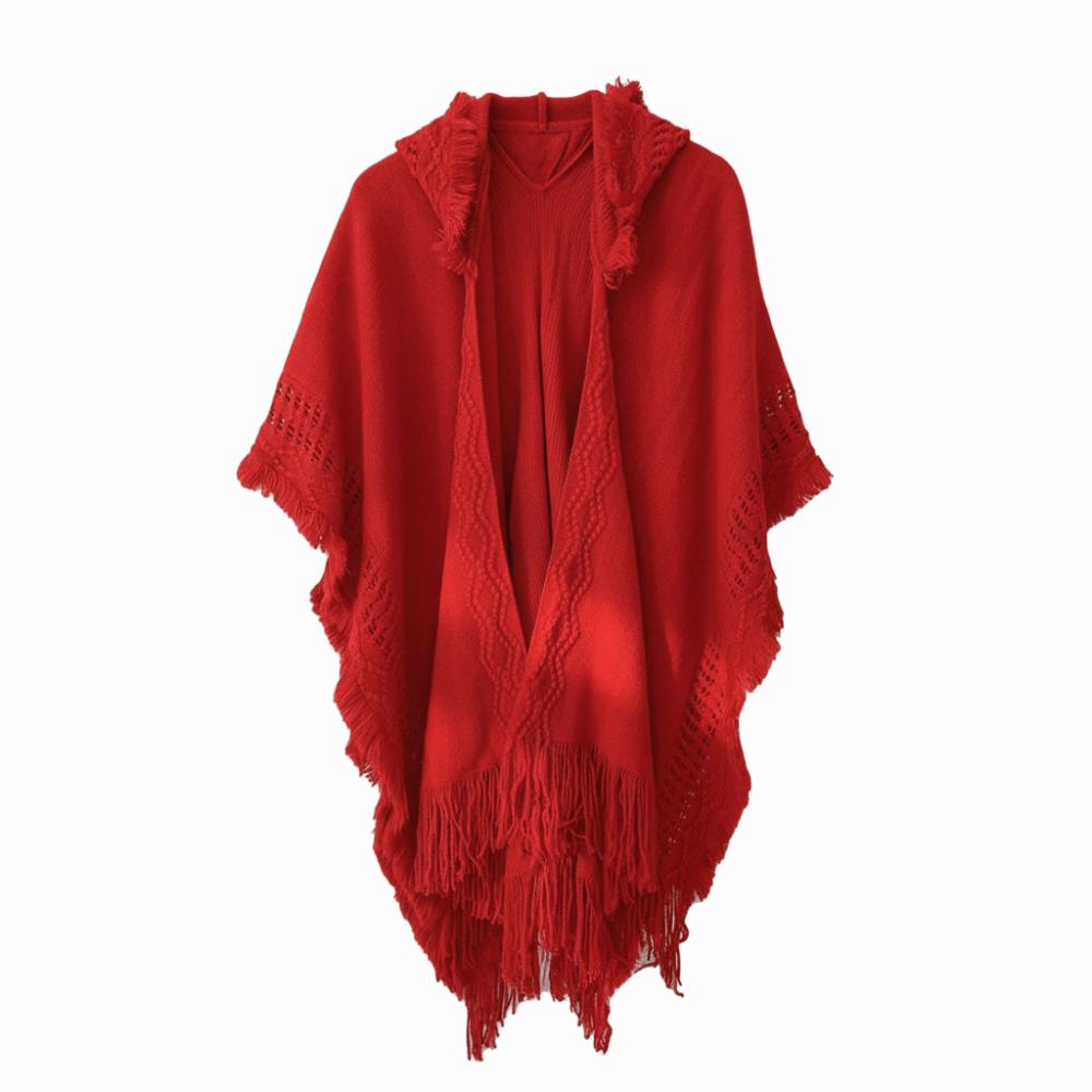 Crochet Top Knitted Hoodie Shawl Wrap Evening Capes Elegant Women Cloak Travel