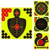 10Pcs Shooting Target Papers Self Adhesive Good Impact Blasting Effect Exquisite Pattern Multiple-holes Highly Visibility Shooting Practice 4 Styles