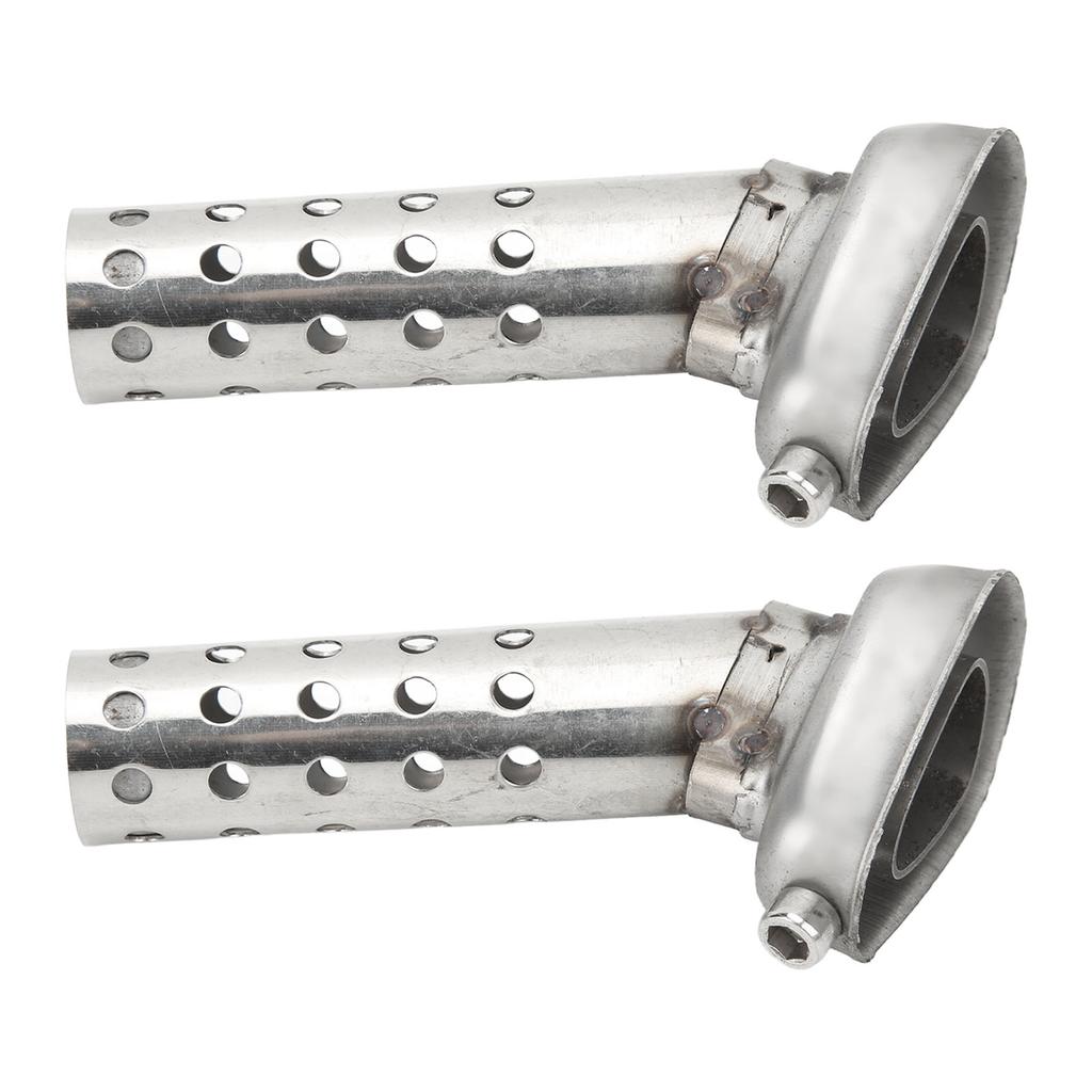 2 Pcs Motorcycle Exhaust Pipe Baffle Muffler 22mm Inlet 25mm Outlet Galvanized Iron Hexagonal Insert Silencer for ATV