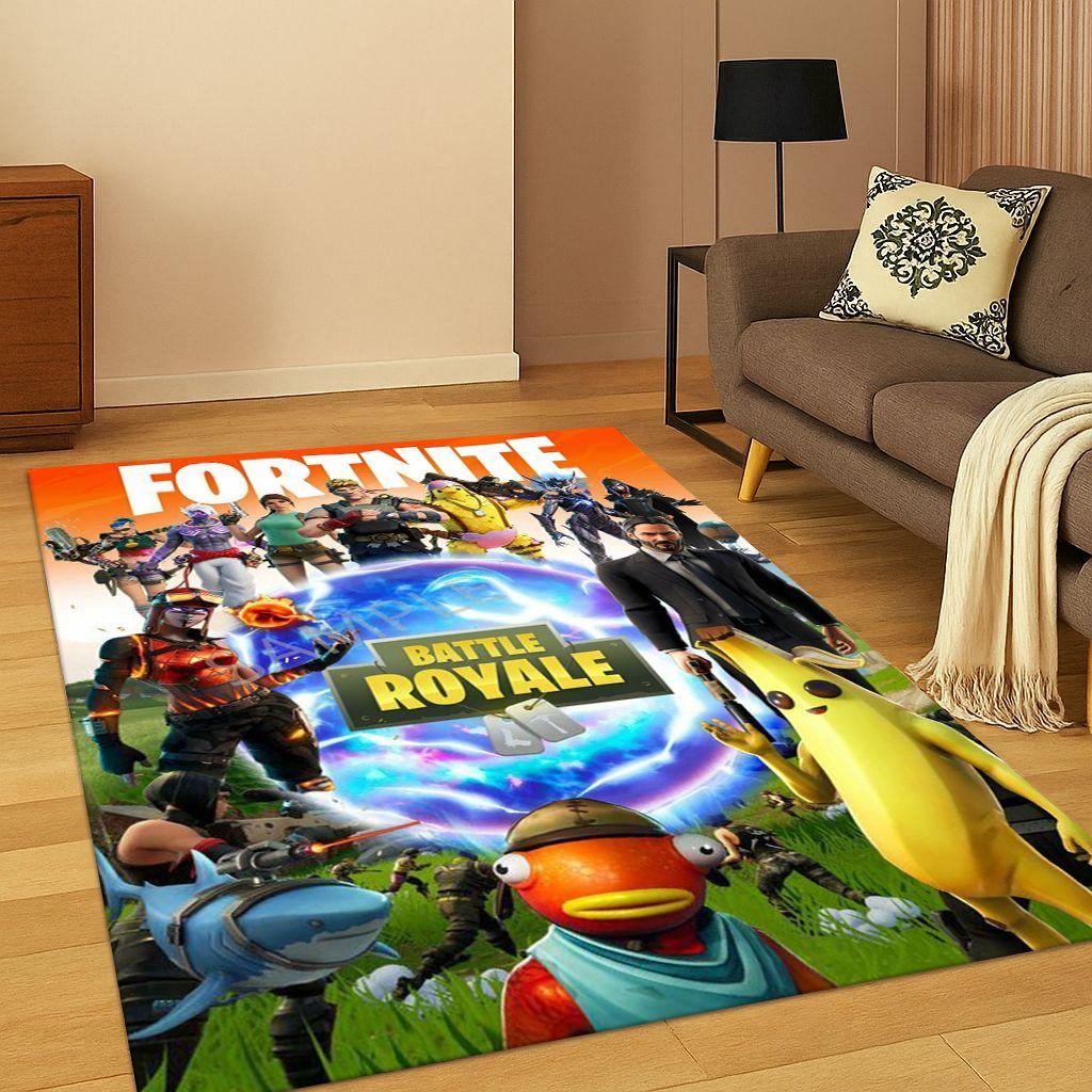 3D Kobercová rohožka s motivem hry F-Fortnite pro ložnici, obývací pokoj, pohovku, předsíň, dekorace do domácnosti, rohožka pro dětský herní prostor, protiskluzová, vánoční dárek