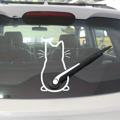 Cartoon niedlicher Scheibenwischer Rücken Katze Heckscheibe Glas Karosserieaufkleber reflektierender Aufkleber Autoaufkleber