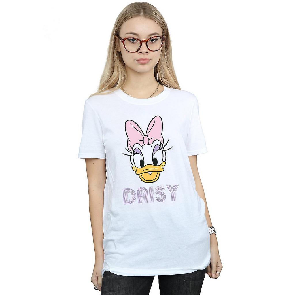 Disney Womens/Ladies Daisy Duck Face Cotton Boyfriend T-Shirt