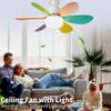Socket Fan Light with Remote, Screw in Ceiling Fan LED Light Bulb 3 Colors Dimmable 3000K-6000K Quiet Fan for Indoor, Bedroom, Kitchen, Balcony, Home