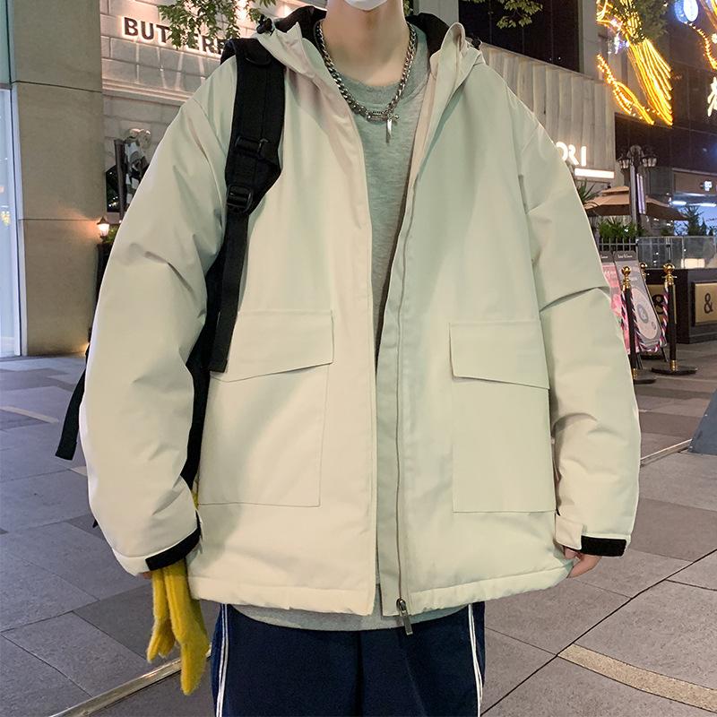 

Padded jacket boys winter 2025 new casual thickened men s thermal hooded cotton clothes L