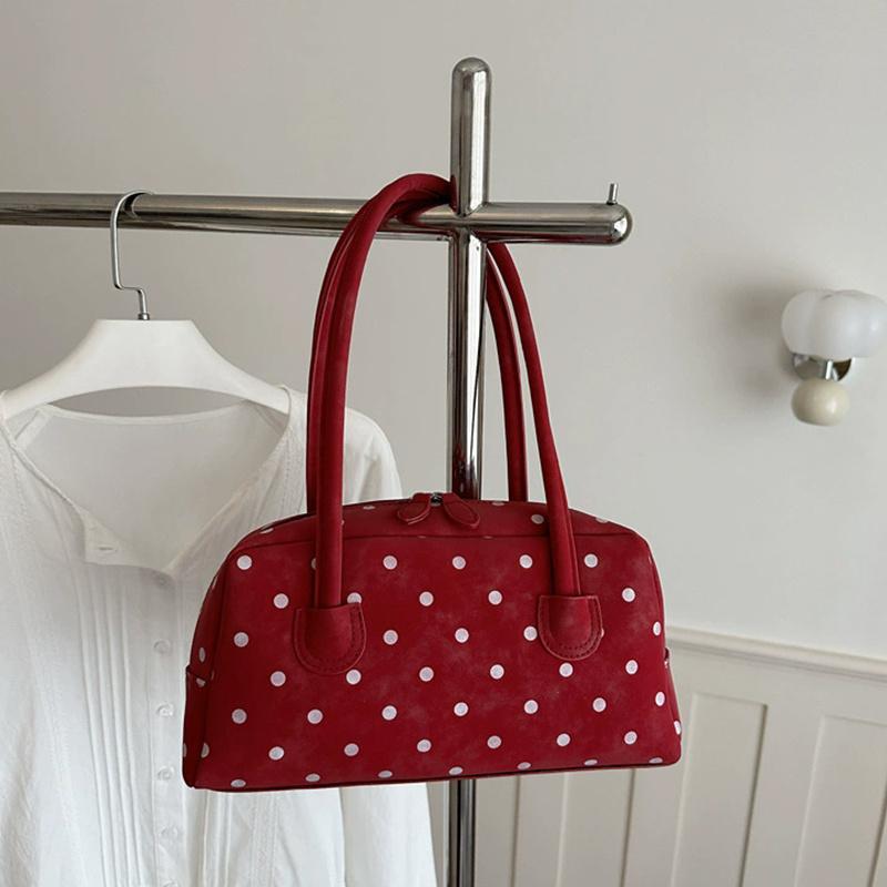 Yogodlns New Large Capacity Shoulder Bags Zipper Polka Dot Bowling Underarm Bags For Women Minimalist Shopper Handbag