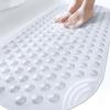 88 * 40cm Elliptical Bathtub Anti Slip Pad Long Bathroom Bubble Massage Curved Foot Mat Suitable for The Elderly Children Suction Cup Bath Pads