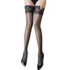 Women Socks Skin Color Sexy Nylon Elastic Glossy Broad-Brimmed Lace Thigh-High Stockings