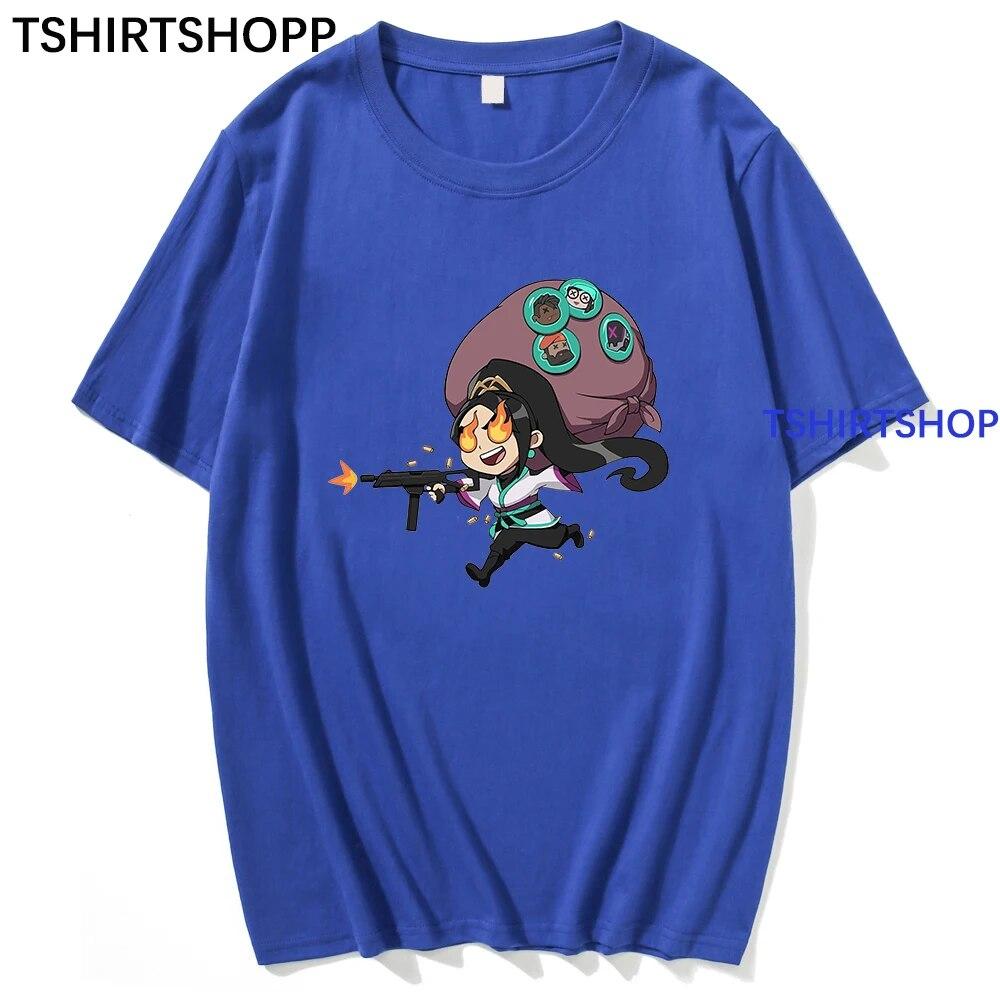 Tričko Anime Valorant Komorní Unisex Letní topy Sage Ženy Jarní Podzim Tričko Hip Hop Trička Harajuku Tričko Bavlněné oblečení
