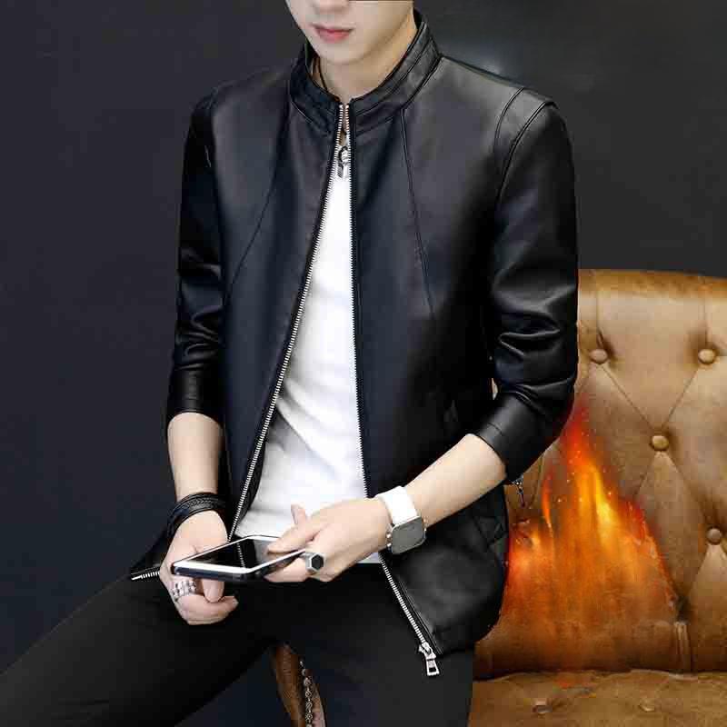 

Мужская кожаная одежда Модный бренд Осень и зима Новый корейский стиль Повседневная кожаная куртка Мужская одежда 4XL