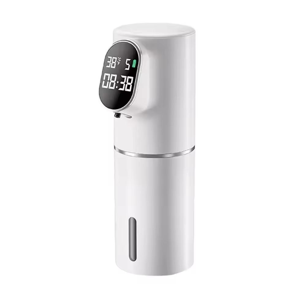 Automatic LED Display 320ML Touchless Hand Soap Dispenser 5 Adjustable Levels Rechargeable Soap Device Time Temperature Display