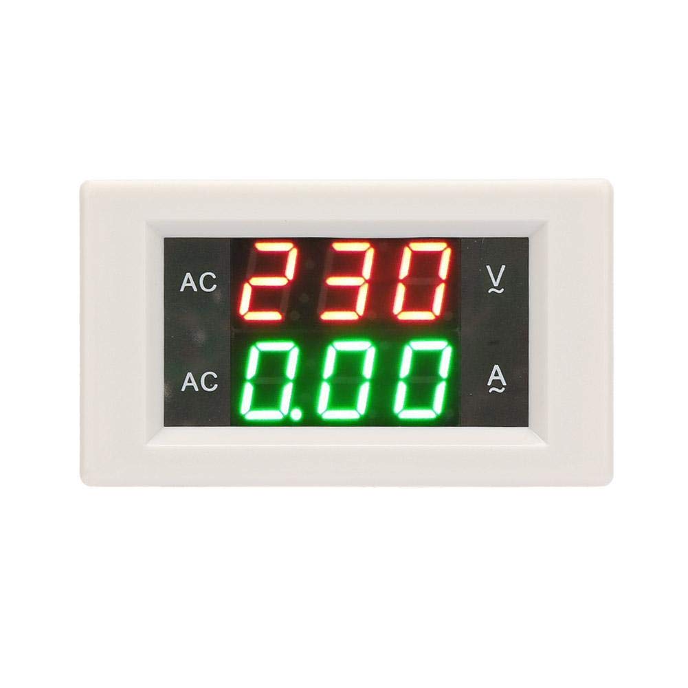 Walfront LED Dual Panel with Digital Sine Wave Tester and Mutual Inductor Volt-Ampere Meter, 60-300V AC, Voltmeter/Ammeter, Display,