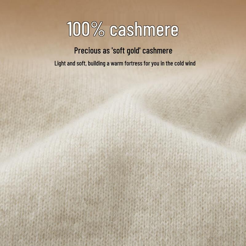 Futing Men's 100% Cashmere Crew Neck Sweater