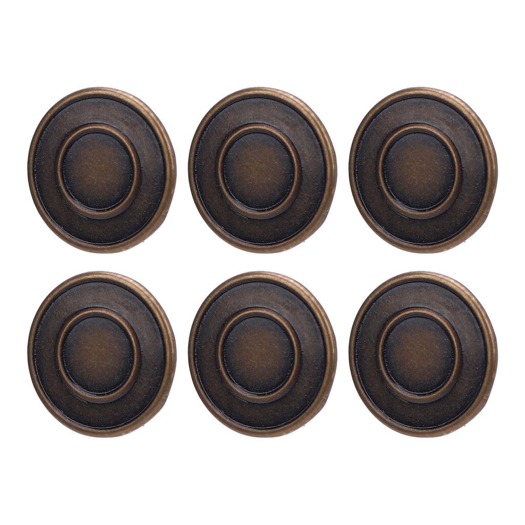 50 Set Pants Button Set 17mm Round Stainless Steel Bronze Decorative 2x6.5mm Tip Crossing Screw Back Button for Hats