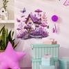 Self Adhesive Dreamy Mushroom Butterfly House Wall Stickers Peel and Stick Removable Waterproof
