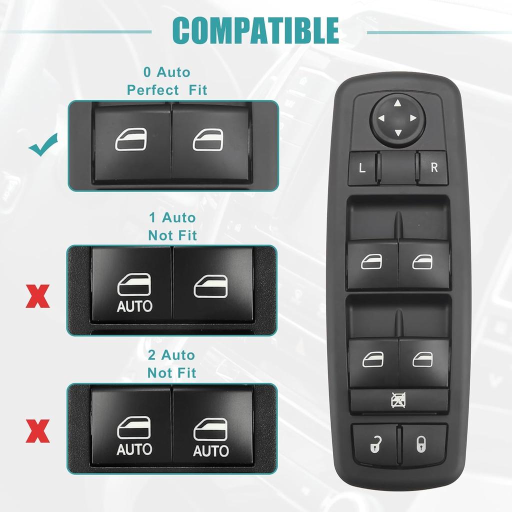 ACROPIX Front Left Driver Side Auto Master Power Window Switch Fit for Dodge Dart 2013-2016 No.68271217AA/56046568AC - Pack of 1 Black