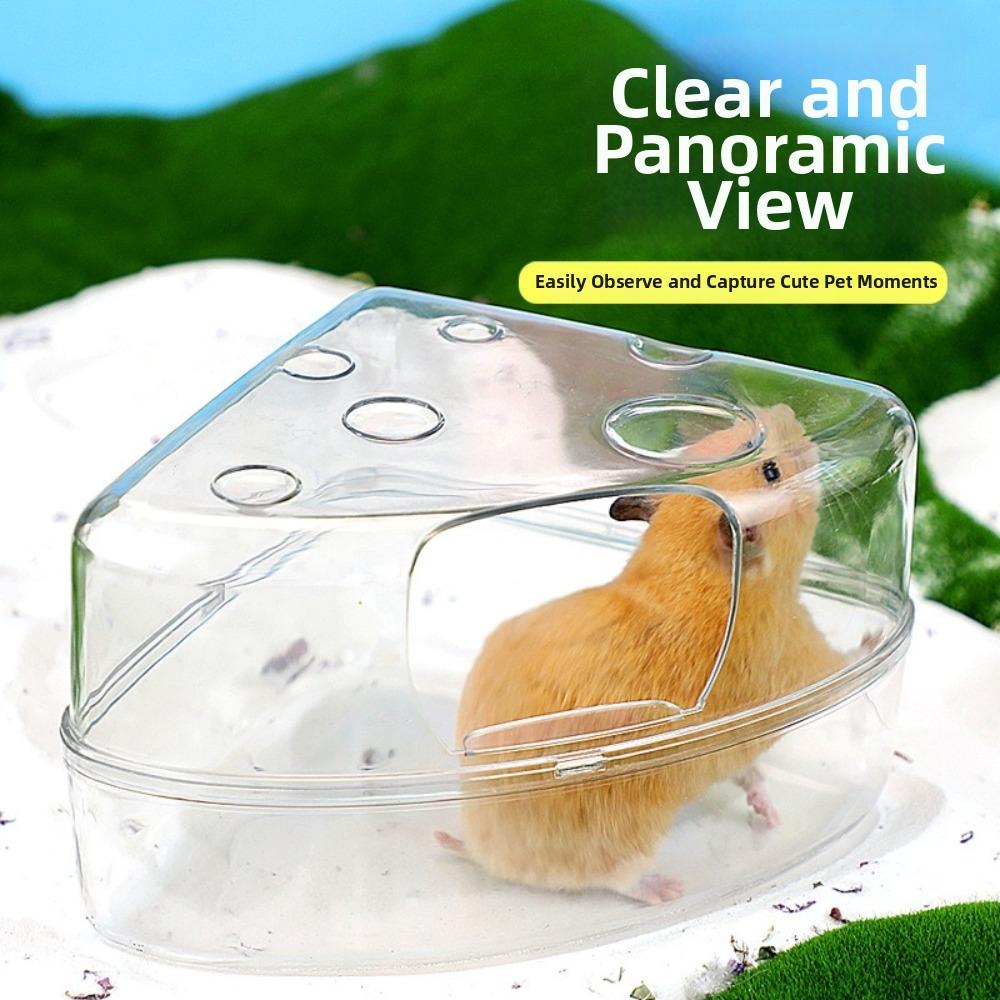 Cheese Shape Hamster Sand Bath Box Plastic Small Animal Bathtub Hamster Litter Box for Small Pets