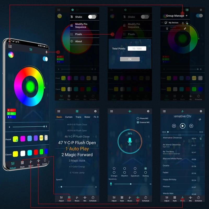 KIEND Flexible Car Underglow Light Strip 12V LED Underbody Ambient Light With App Control Neon Auto Decorative Atmosphere Lamp